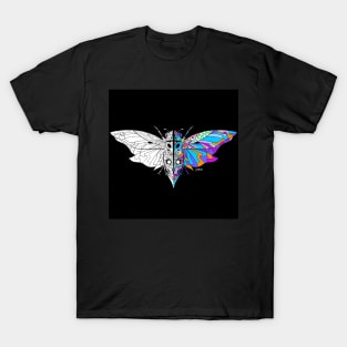 blue mexican cicada cigarra chicharra bug ecopop in monstrous bestiary design in totonac patterns T-Shirt